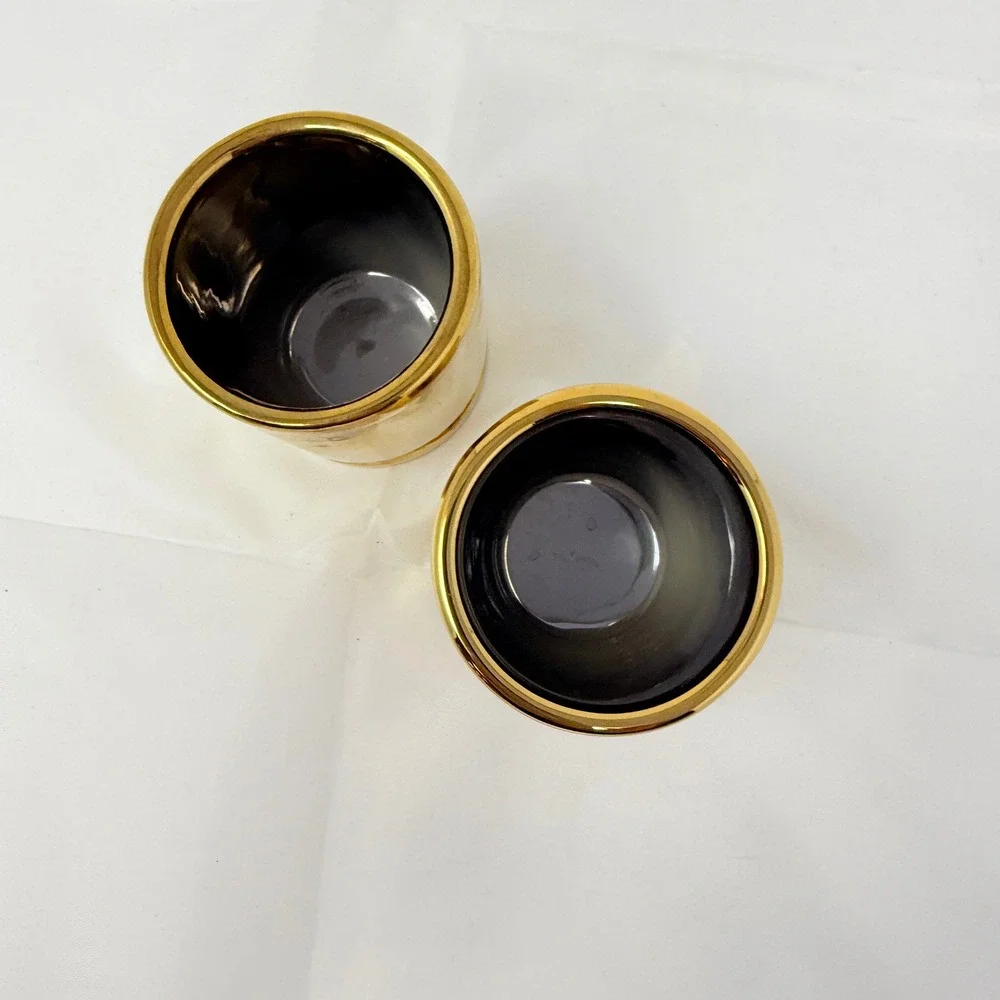 Set of 2 Gold 50 Caliber Bullet Shell Shot Glasses‎ Holders